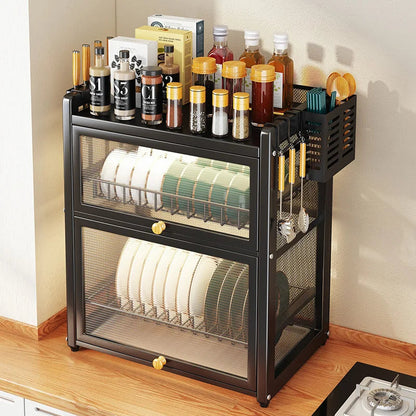 Wonder utopia kitchen Household Dustproof 2 layer Shelf Counter Dish Organize