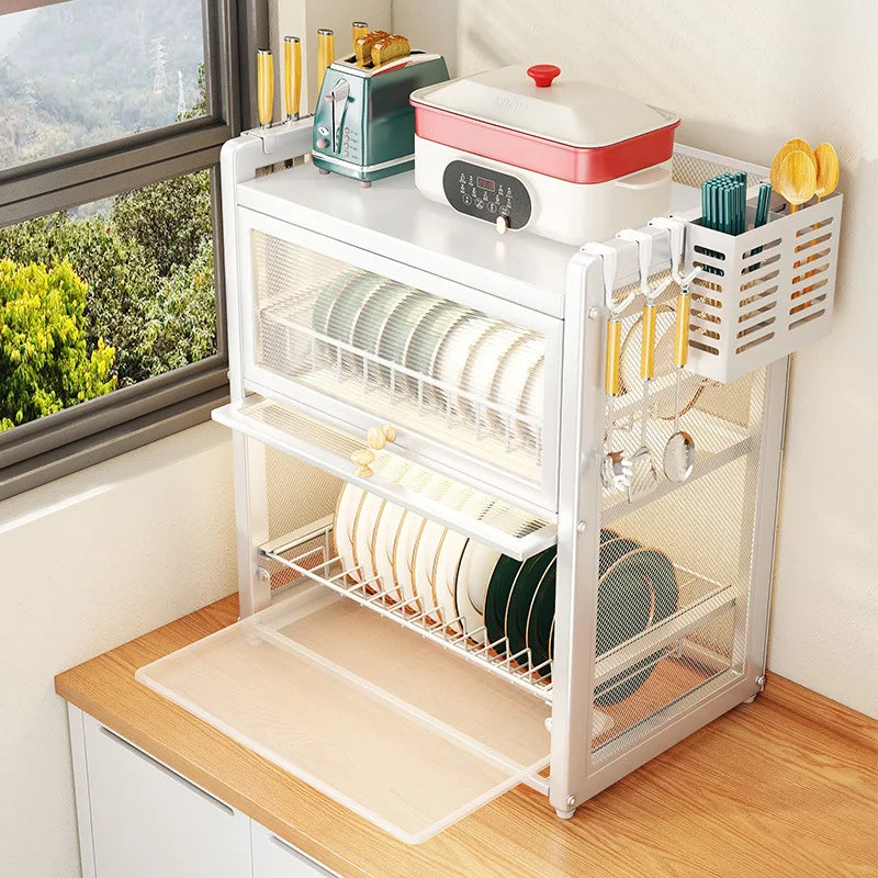 Wonder utopia kitchen Household Dustproof 2 layer Shelf Counter Dish Organize
