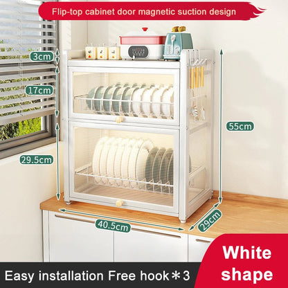 Wonder utopia kitchen Household Dustproof 2 layer Shelf Counter Dish Organize