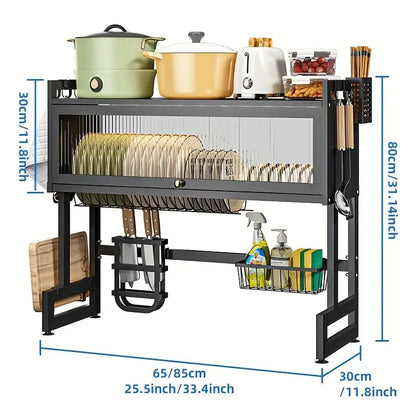 Dish Rack Over The Sink With Cutlery Drainer