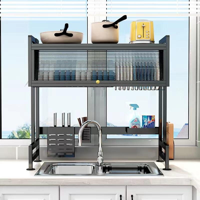 Dish Rack Over The Sink With Cutlery Drainer
